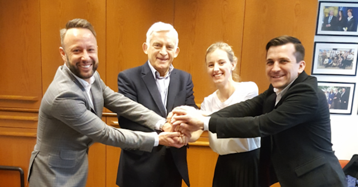 Saule Technologies Founders meet with prof Jerzy Buzek