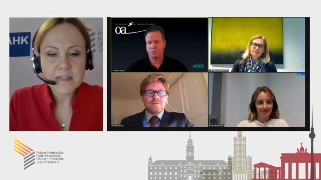 A screenshot from an online debate, showing all the participants, including Olga Malinkiewicz.
